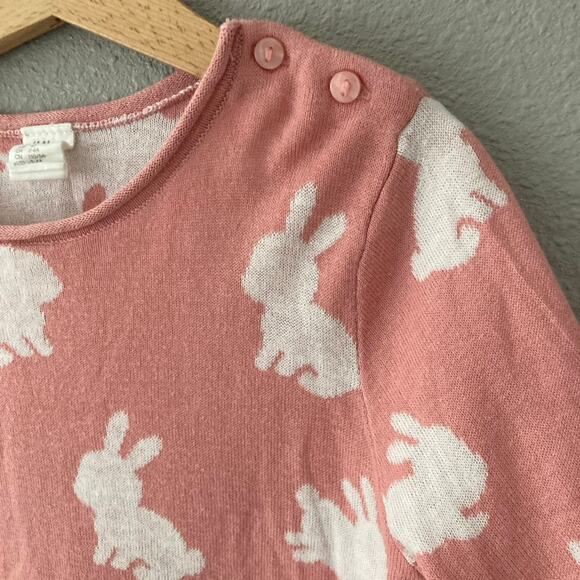 H&M Bunny Sweater - Pink White - 4T - Picture 4 of 7